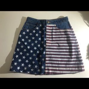 American Apparel American Flag Denim Jean Skirt XS